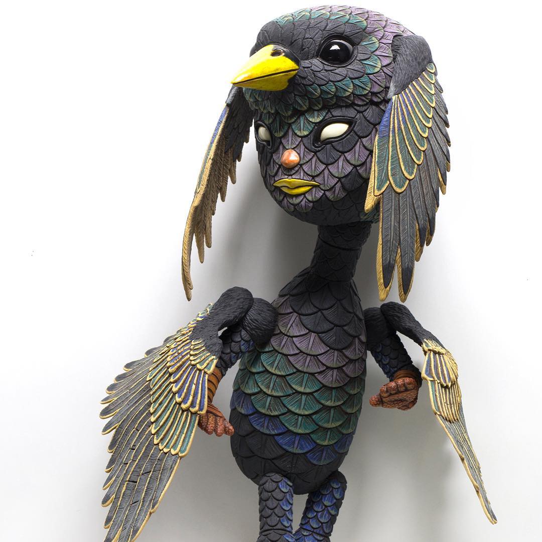 See Calvin Mas Sculptures Of Human Bird Hybrids Our Funny Little Site